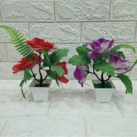 方盆塑料花