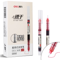得力S856速干走珠笔红
