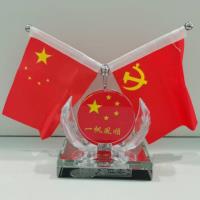 水晶国旗摆件
