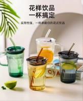 炫彩时尚吸管把手杯