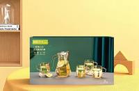 六角水具五件套，琥珀