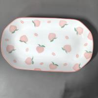 32长方鱼盘-水蜜桃