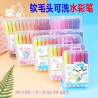 228-24色天丰圆杆软头可洗水彩笔