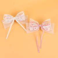 碎花爱心钻飘带扣夹