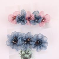 亮纱三朵花扣夹