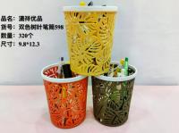 双色树叶笔筒598