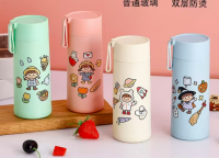 提袋卡通塑玻杯420ml