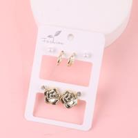 MZQ山茶花金色四对耳钉
