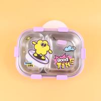小叶6963卡通不锈钢二格饭盒（304）