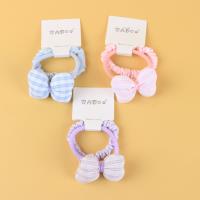 YD棉领结格子皮筋