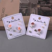 QDM玫瑰花三对耳钉