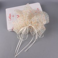 TE云纱波点飘带高马尾爪夹
