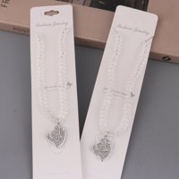 MZQ满钻双爱心水晶项链