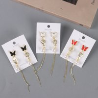 MZQ滴油蝴蝶锆石流苏耳环
