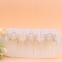 MZQ蝴蝶圈圈透珠耳坠