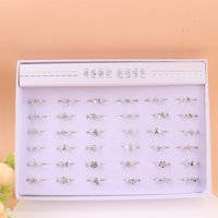 JN烧焊多钻银戒指