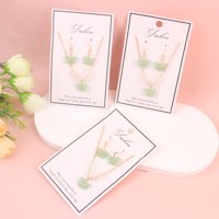 MZQ玉蝴蝶项链+耳坠