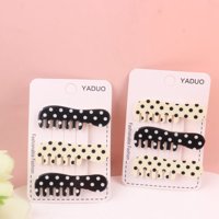 YD黑白波点小梳子3个压夹