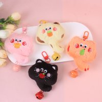 MN吊卡尾巴猫铃铛毛绒挂件（颜色随机）