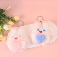 MN腮红兔子毛绒挂件（颜色随机）