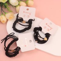 JY布艺光面合金桃心皮筋